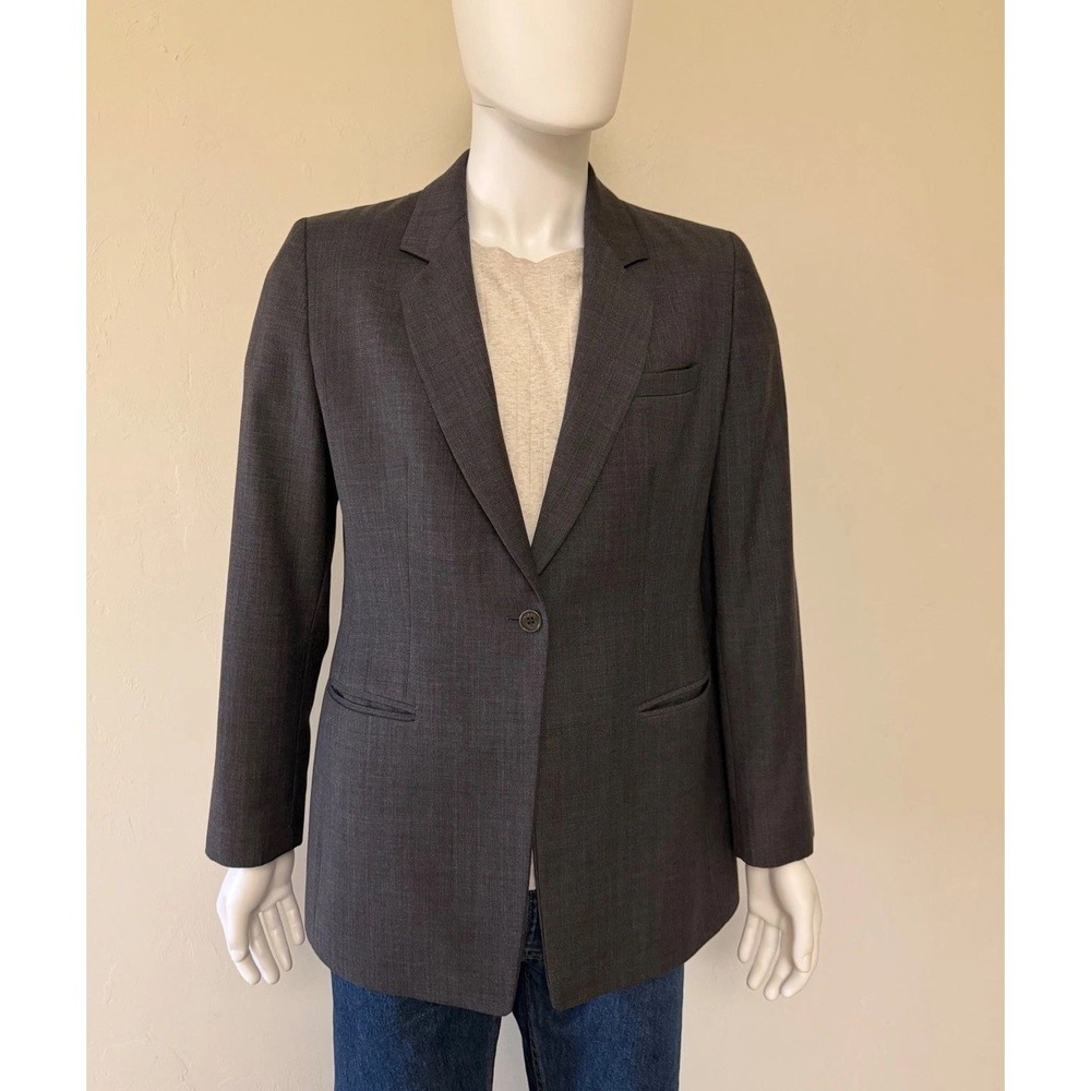 Armani Collezioni‎ Mens Gray 100% Virgin Wool Single Button Blazer Jacket  IT 52